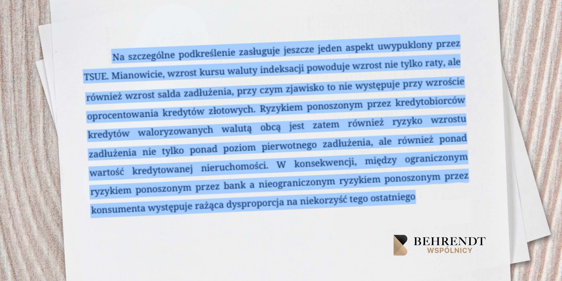 Fragment wyroku Sądu Okręgowego w Bydgoszczy w sprawie CHF przeciw Raiffeisen Bank