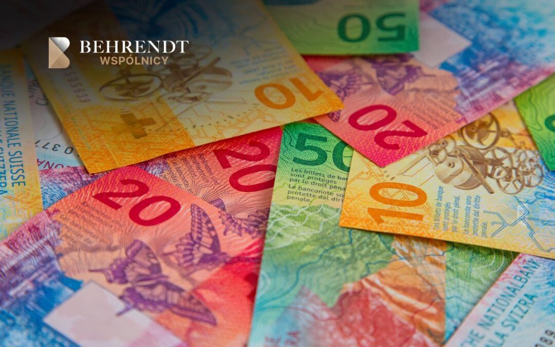 Colorful overlapping banknotes with Behrendt Wspól-nicy logo in the top-left corner.